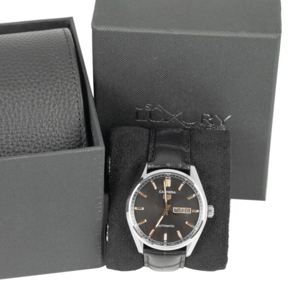Tag Heuer Carrera WBN2013 Day-Date Black Dial 41mm Steel Watch - Image 2